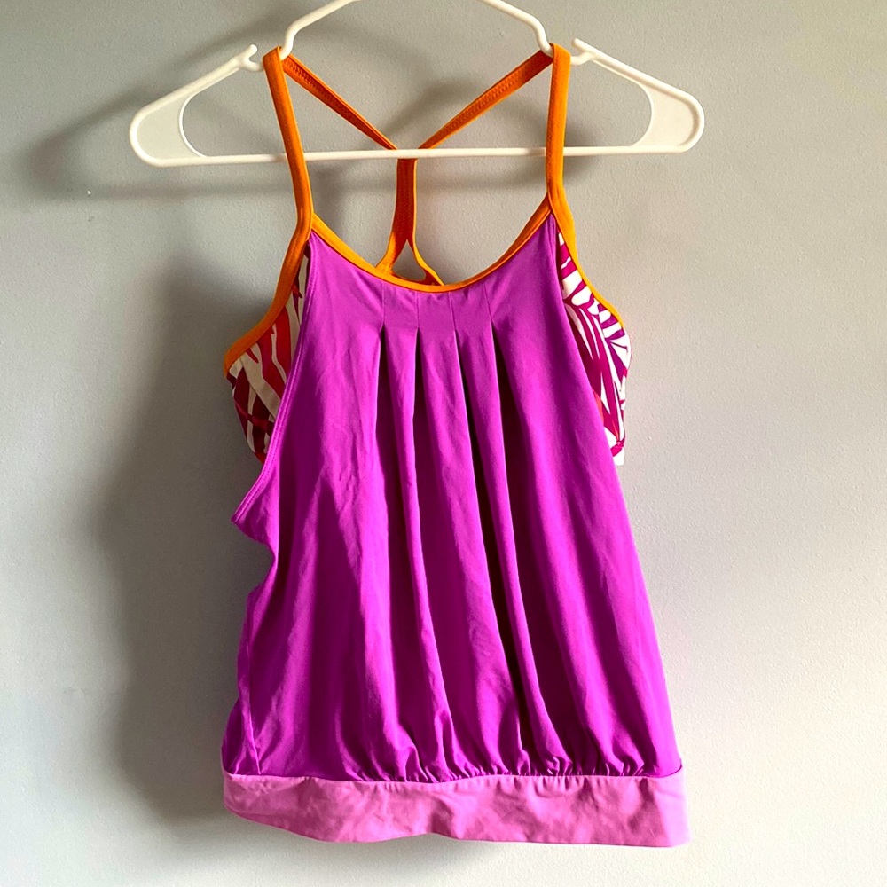 Lands’ End tankini top, size 6, pink
